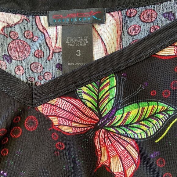 Custo Barcelona Dress Butterfly Print Pullover Sz Custo 3 U .S. Med Exce… - Picture 9 of 9